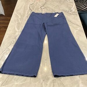 Anthropologie Navy Kit High-Rise Wide Leg Utility Trousers by Pilcro NWT